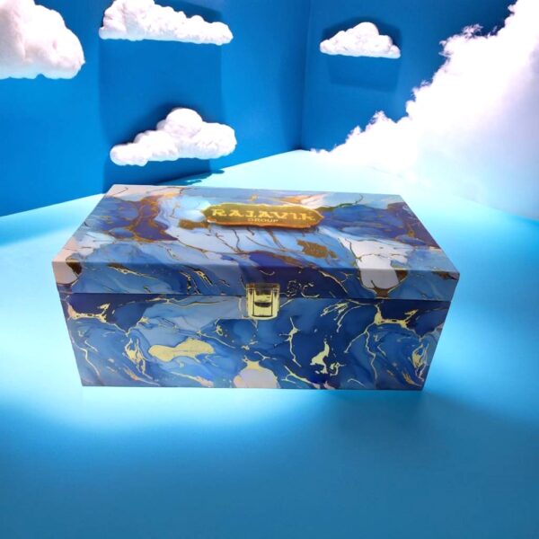 Glossy Blue color Locked Box With 2 Jars Reet Hamporio Nanak Shah Supplier Manufacturer Seller Ahmedabad Gujarat India