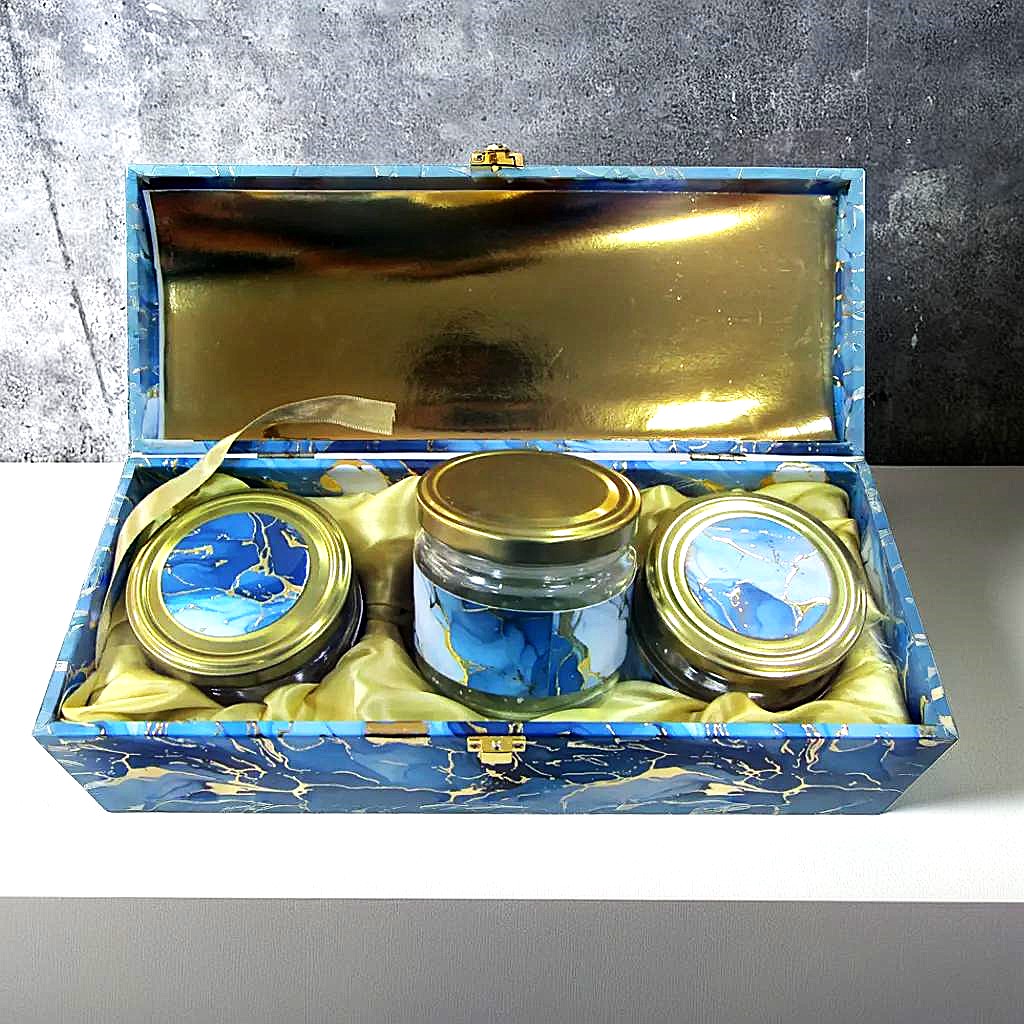 Glossy Blue color Locked Box With 3 jars Reet Hamporio Nanak Shah Supplier Manufacturer Seller Ahmedabad Gujarat India (1)