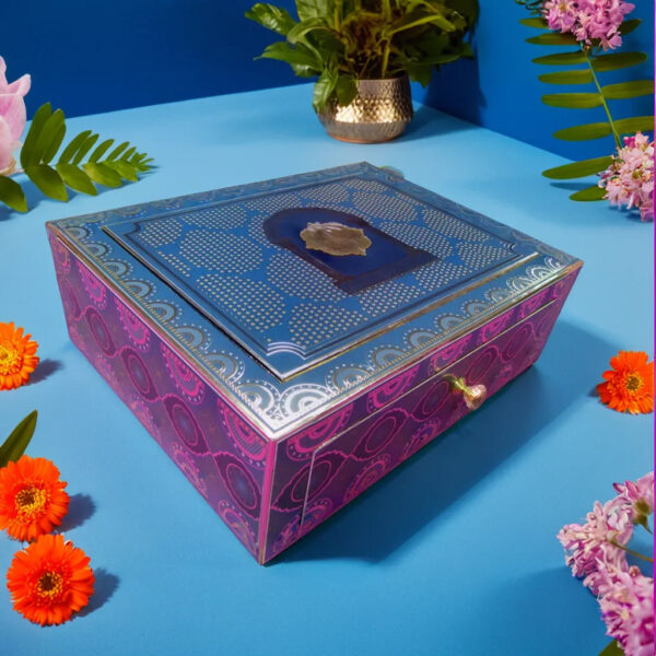 Peacock Portrait Wedding Dryfruits Card Box - Image 2