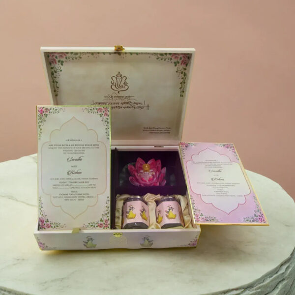 Wedding Invitations Dryfruits Gift Box With 2 Small Glass Jars Card Reet Hamporio Nanak Shah Supplier Manufacturer Seller Ahmedabad Gujarat India (1)